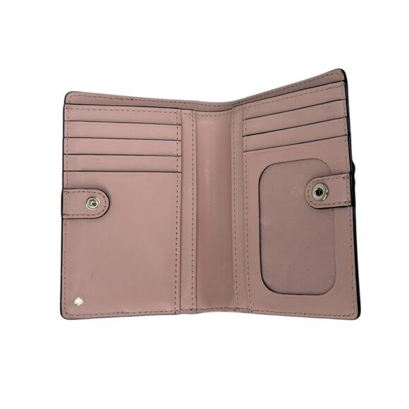 Kate Spade New York Jeanne Medium Slim Bifold Wallet Pink Black Designer - Picture 7 of 11